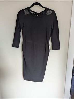 Maternity Sheath Dress With Lace Accents